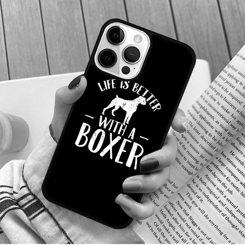 Life is better with a boxer dog Phone case  For iPhone 17 Air 16 15 14 11 12 13 Pro MAX Plus cover shell coque