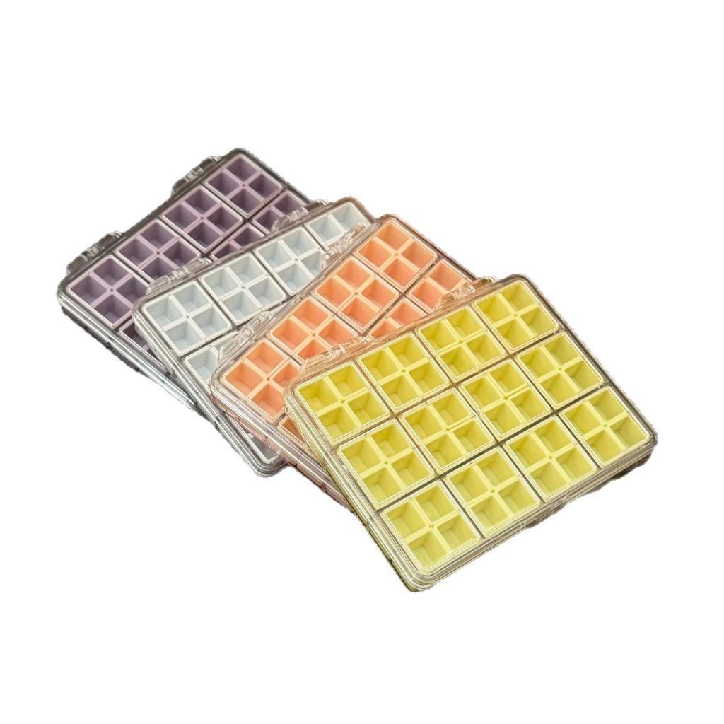 Macaron Pastel Non-Cross-Grid Small Nail Art Storage Box - Practical & Portable with Separate Compartments