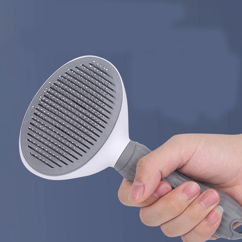 Long-Haired Cat Dog Deshedding Brush - Slicker Brush for Loose Fur Removal Self-Cleaning Pet Grooming Tool Cat Dog Fur Comb