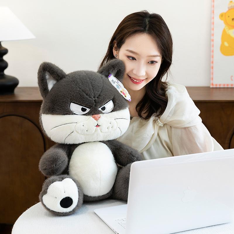 New Cool Cat Doll Sleeping Pillow Cute Cat Doll Doll Plush Toys for Boys and Girls Birthday Gifts