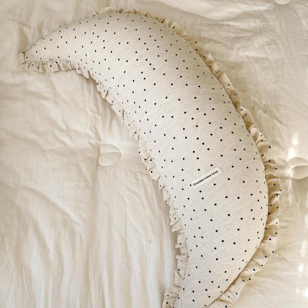 Cotton & Linen Moon Pillow: Baby Soothing, Washable, Pregnancy Support