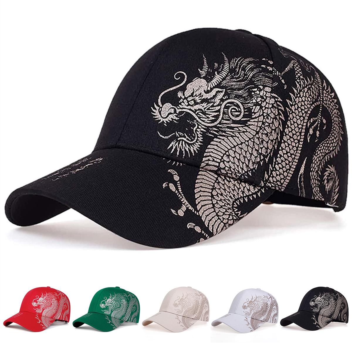 Yiran Bag Women's Golden Unisex Dragon Printing Snapback Baseball Caps Spring And Autumn Outdoor Adjustable Casual Hats Sunscreen Hat Cm
