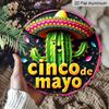 2D Flat, 1pc Cinco De Mayo Round Aluminum Sign, Holiday Spirit Metal Sign - Festive Celebrations Rustic Metal Wall Art, Cactus Character for Party