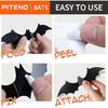 Piteno® 140Pcs Bats Halloween Decorations Party Supplies, Realistic PVC 3D Black Scary Bat Stickers for Creepy Home Decor Halloween Party