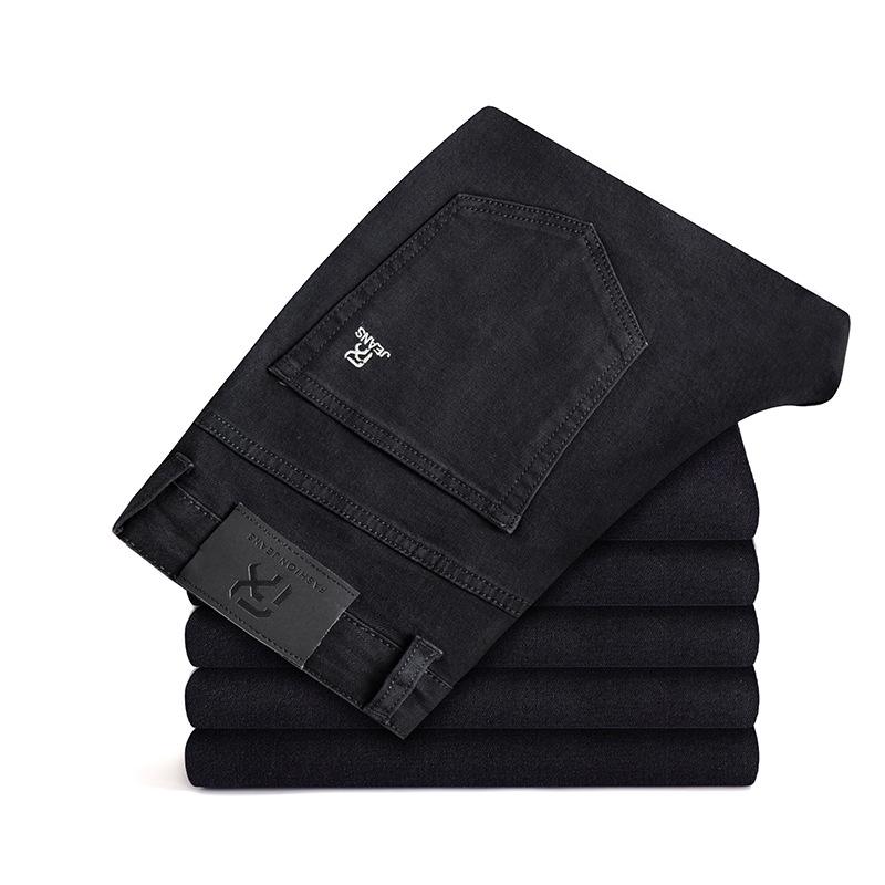 Men's Retro Washed Stretch Jeans - Young Fit, Casual Straight Pants for Spring