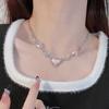 Sweet Cool Y2K Pink Thorns Love Heart Necklace 2023 Korean  Thorns Chains Choker Collar For Women Lady Party Jewelry Gift