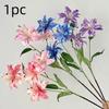 3-headed Lilies Artifiical Flower Branch 86cm Height with Green Leaves Simulation Flower Flexible Stems Lily Fake Flower