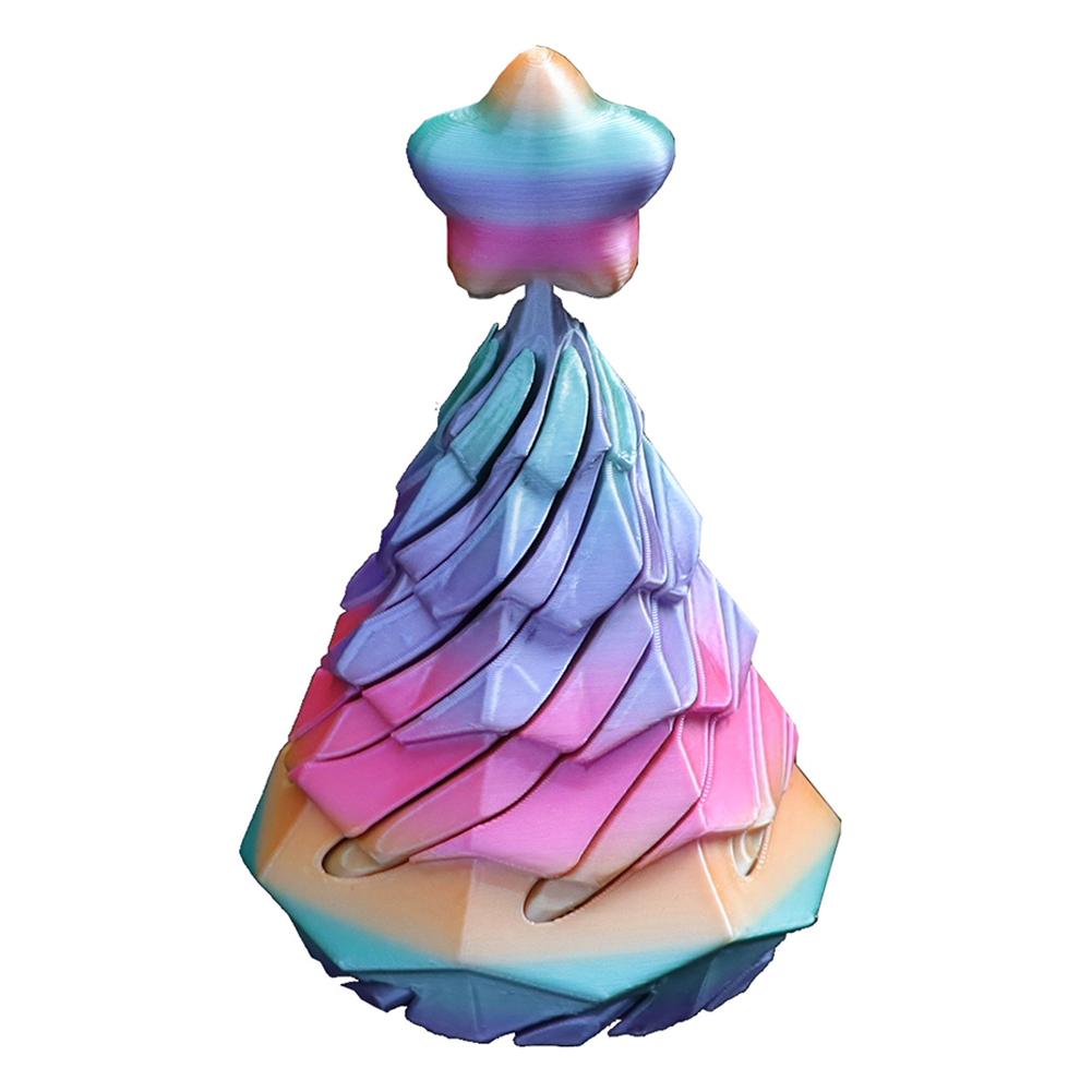 3D Printed Cone-Shaped Toys Christmas Trees Spiral Tabletops Decompression Decorations Children'S Push And Push Music Gifts