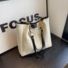Korean Retro Casual Large Capacity Woven Tote Bag for Women - Versatile Shoulder Bag 2026