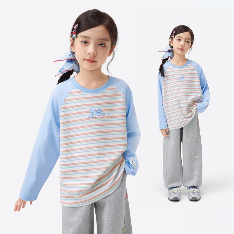

Girls Waffle Stripe Long Sleeve T-Shirt 130