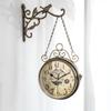 Retro Creative Double-sided Wall Clock, Simple Iron Clock, Living Room Decoration, Double-sided Wall Clock