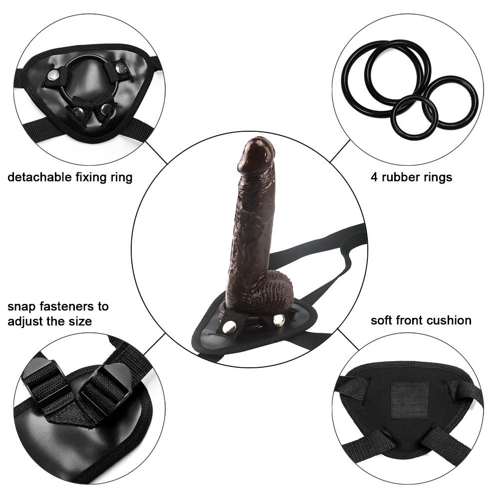 RUNYU Strapon Dildo for Women Suction Cup Realistic Strap-On Dildo Strap On Sex Toy for Lesbian