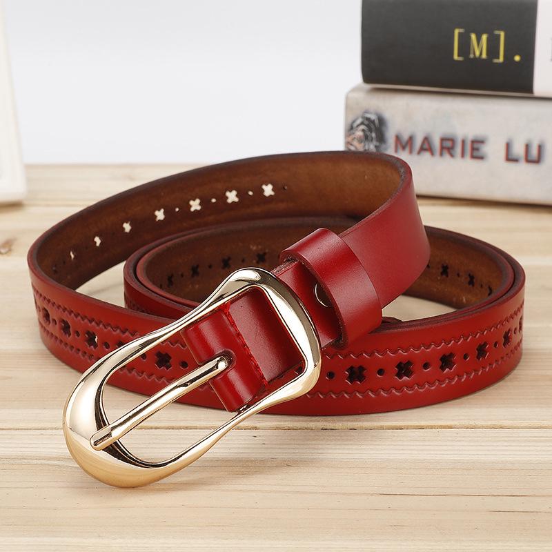 Meimeier New women's genuine leather belt - korean style versatile pure cowhide pin buckle belt