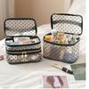 Black Heart Printed Mesh Love  Makeup Bag Large Capacity Women Toiletry Bag  Women