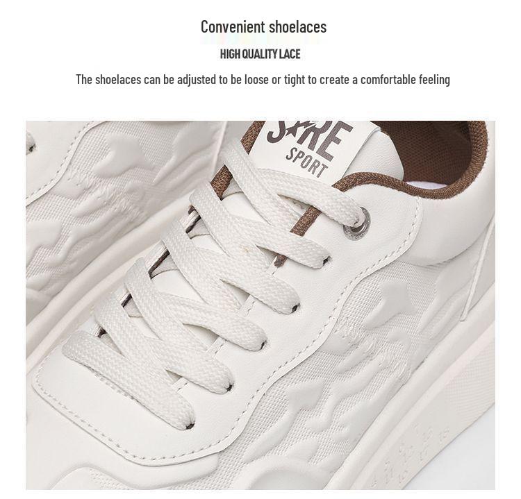 2025 Men's Trendy Thick-Soled White Sneakers: Versatile Autumn Casual Sports Shoes