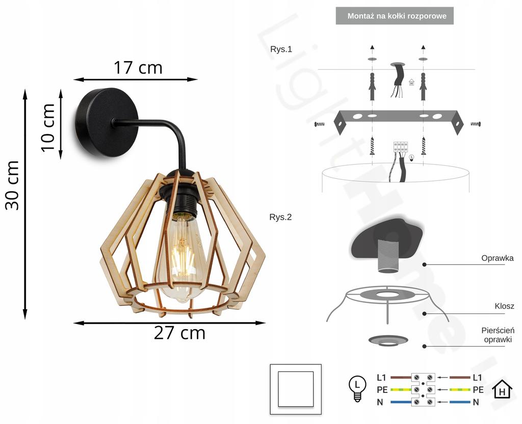 MODERNÍ UNIKÁTNÍ DŘEVĚNÉ LED NÁSTĚNNÉ SVÍTIDLO