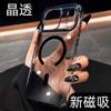 Ultra Clear Soft-Edge Phone Case With Touch Button IPhone 17 Pro Max 16 Magnetic Snap-on Cover Shockproof PC Shell