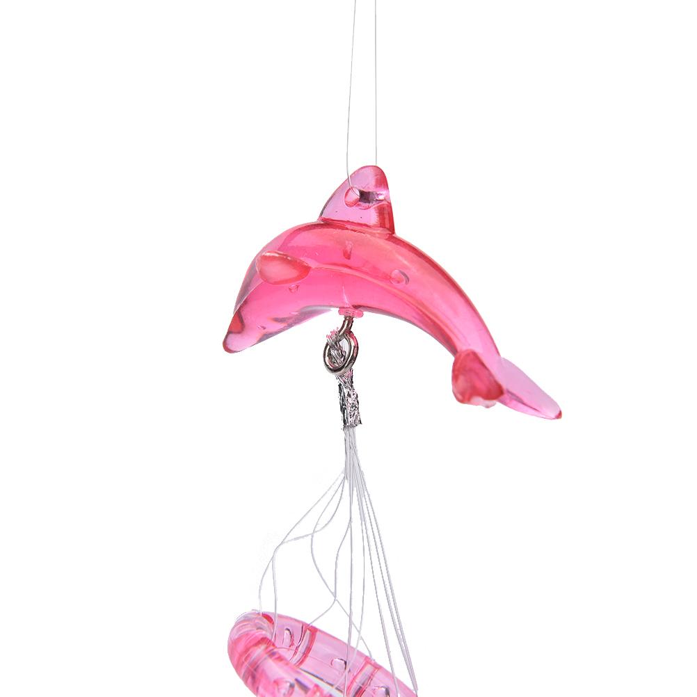 1Pcs Dolphin Creative Crystal 4 Metal Tubes Windchime Wind Chime Home Decor