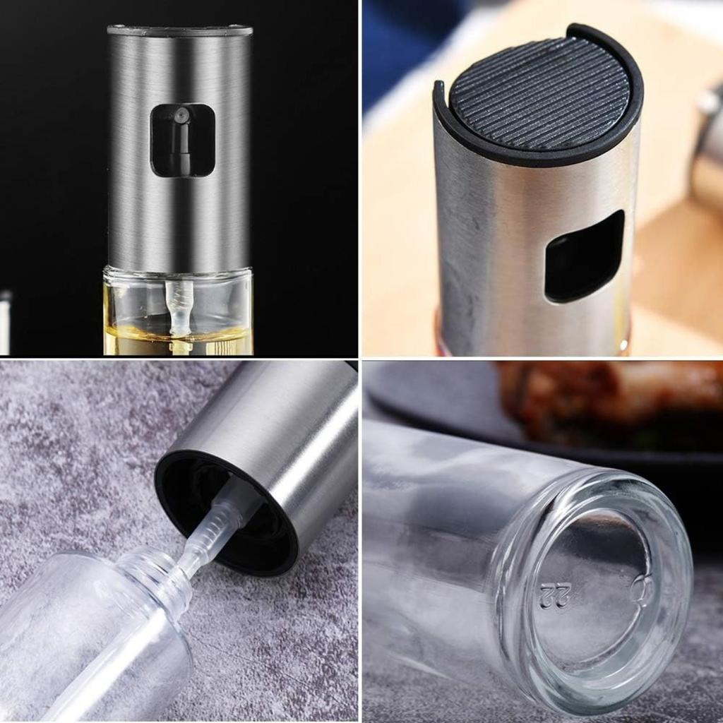 BBQ Cooking Oil Sprayer 100ml Olive Oil Sprayer Stainless Steel Portable Kitchen Gadget for Air Fryer Salad BBQ Oil Dispenser