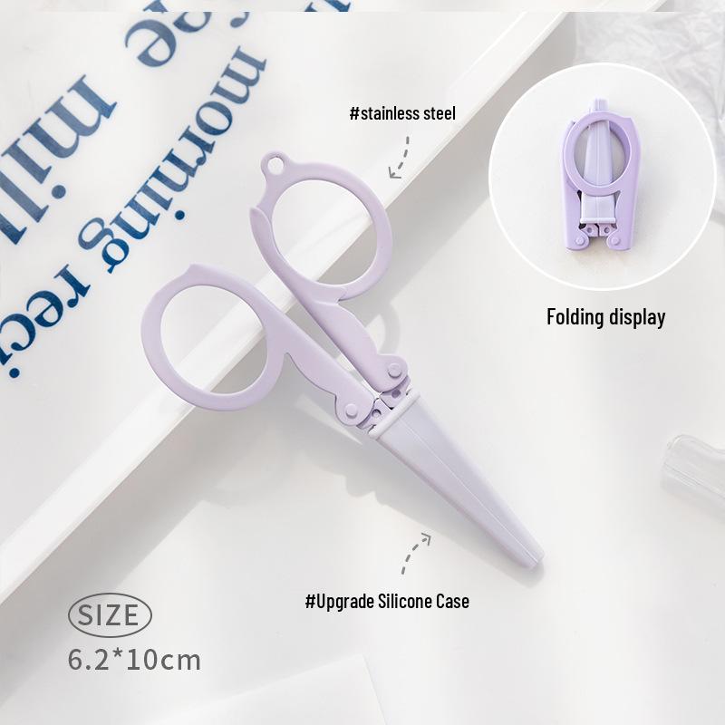 Morandi Foldable Mini Stainless Steel Scissors for Paper Cutting