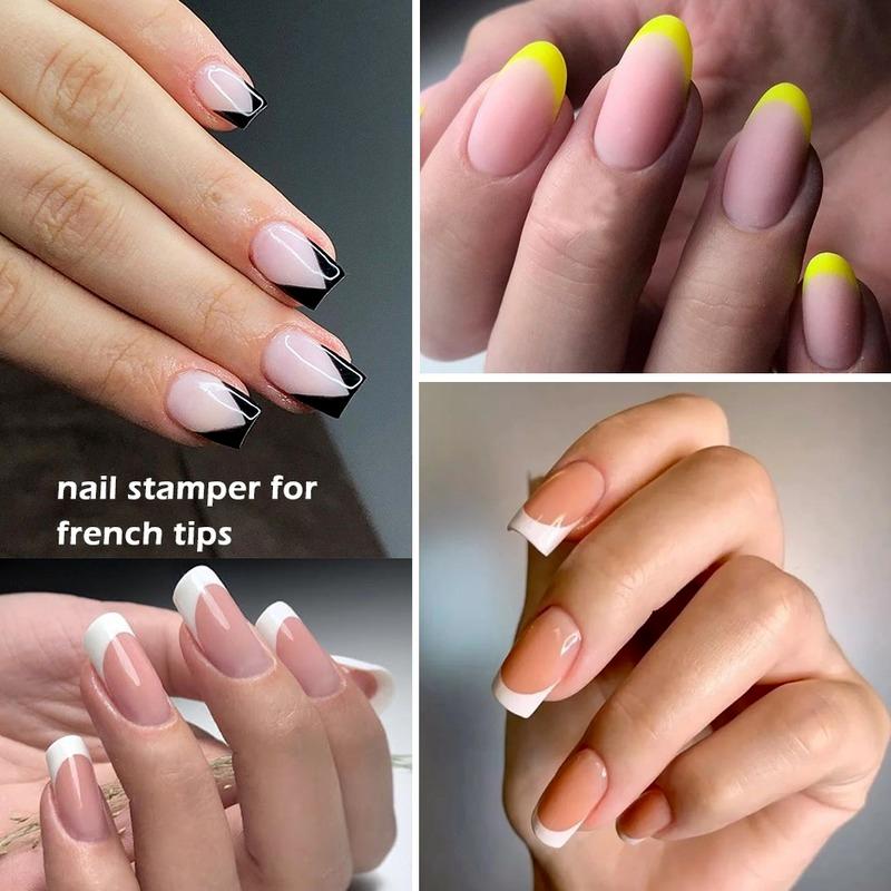 1 Set Silicone Nail Stamper Stamping Kits Scraper French Manicure Soft Transfer Printing for Nail Polish Templates Tools