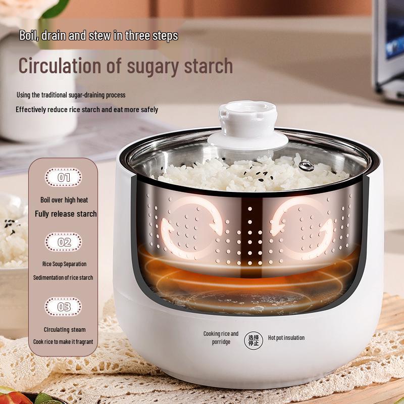 Compact Multifunctional Electric Rice Cooker Steamer – Non-stick, Low Power, Ideal for Dorms and Small Spaces