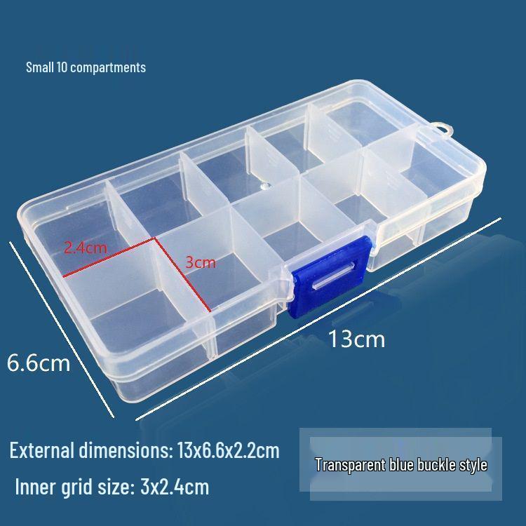 Transparent Multi-Compartment Jewelry and Ornament Storage Box with Removable Dividers