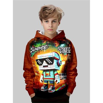 Hanorac anime nou, îmbrăcăminte 3D de desene animate pentru copii băieți și fete, îmbrăcăminte de toamnă cu mâneci lungi, potrivită pentru copii cu vârsta între 5-14 ani