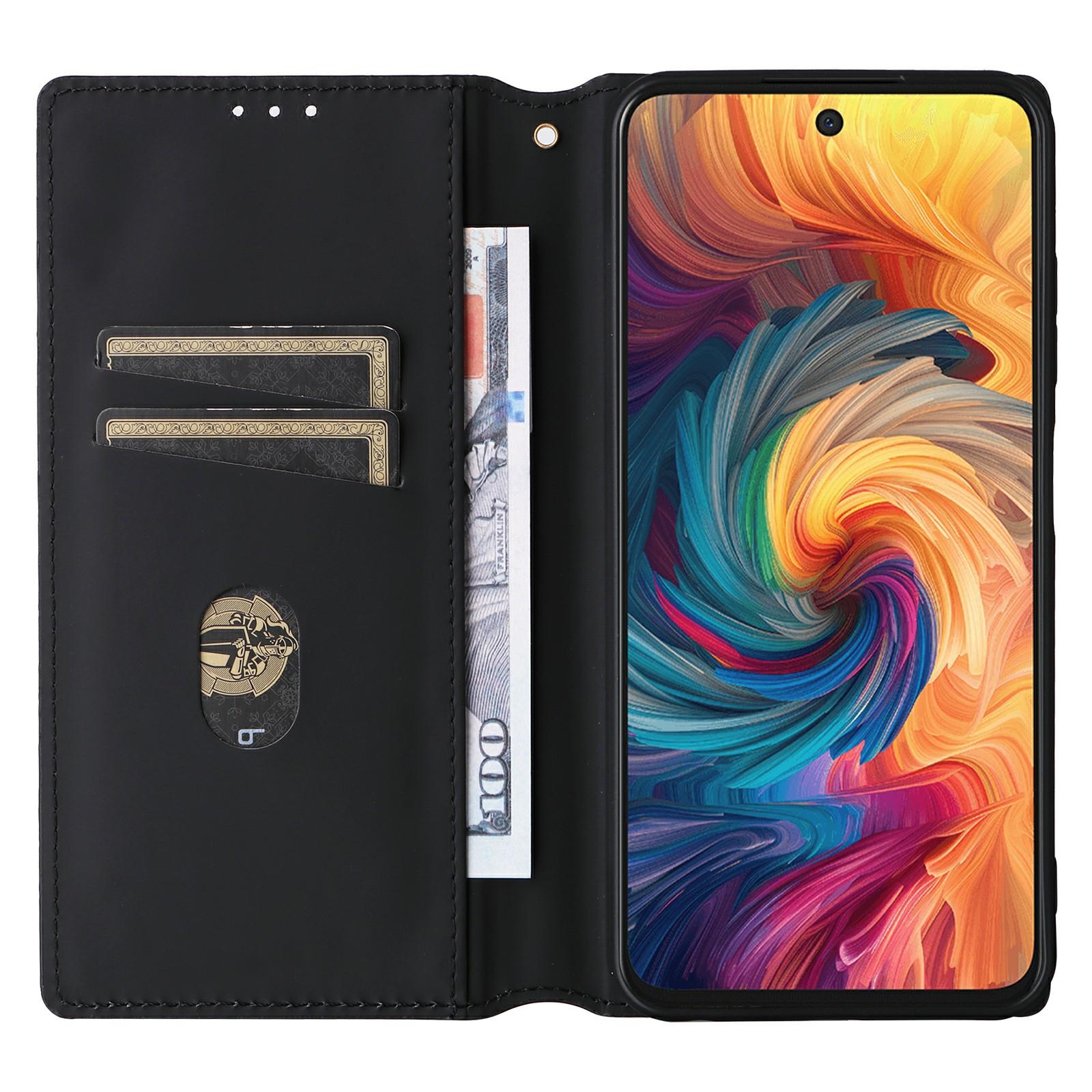 

For ZTE Blade V70/nubia V70 Wallet Case Rhombus Imprinted Leather Phone Cover Brown