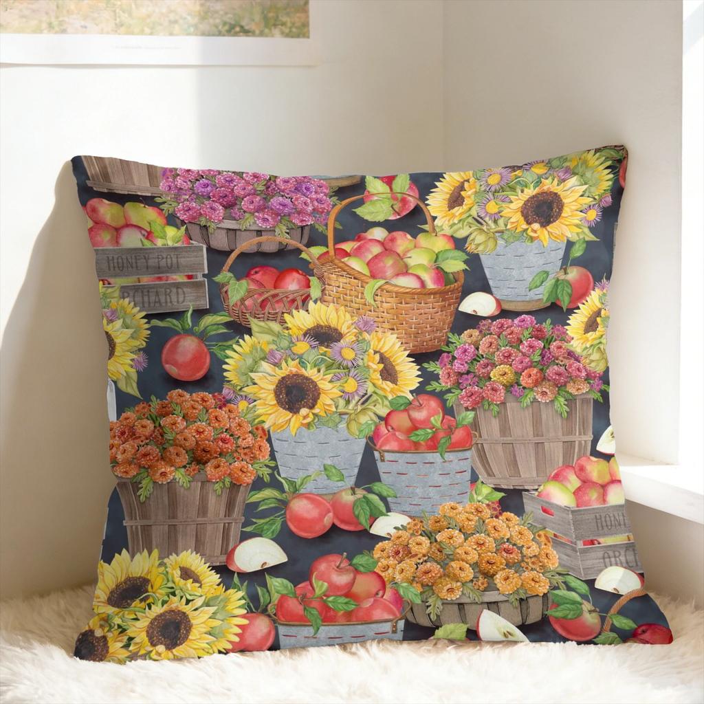 Rural Flowers Pillow Case Sunflower Comfy Pillow Cover For Sofa Car Home Decor Retro Trendy Pillowcases