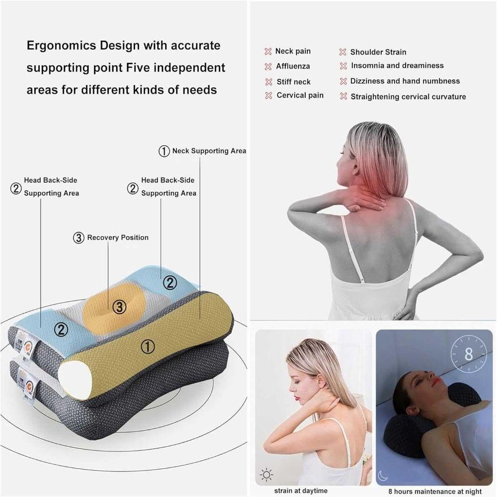 Ergonomic Cervical Spine Protection Pillow Breathable Sleep Aid Pillow  Cervical Spine Care
