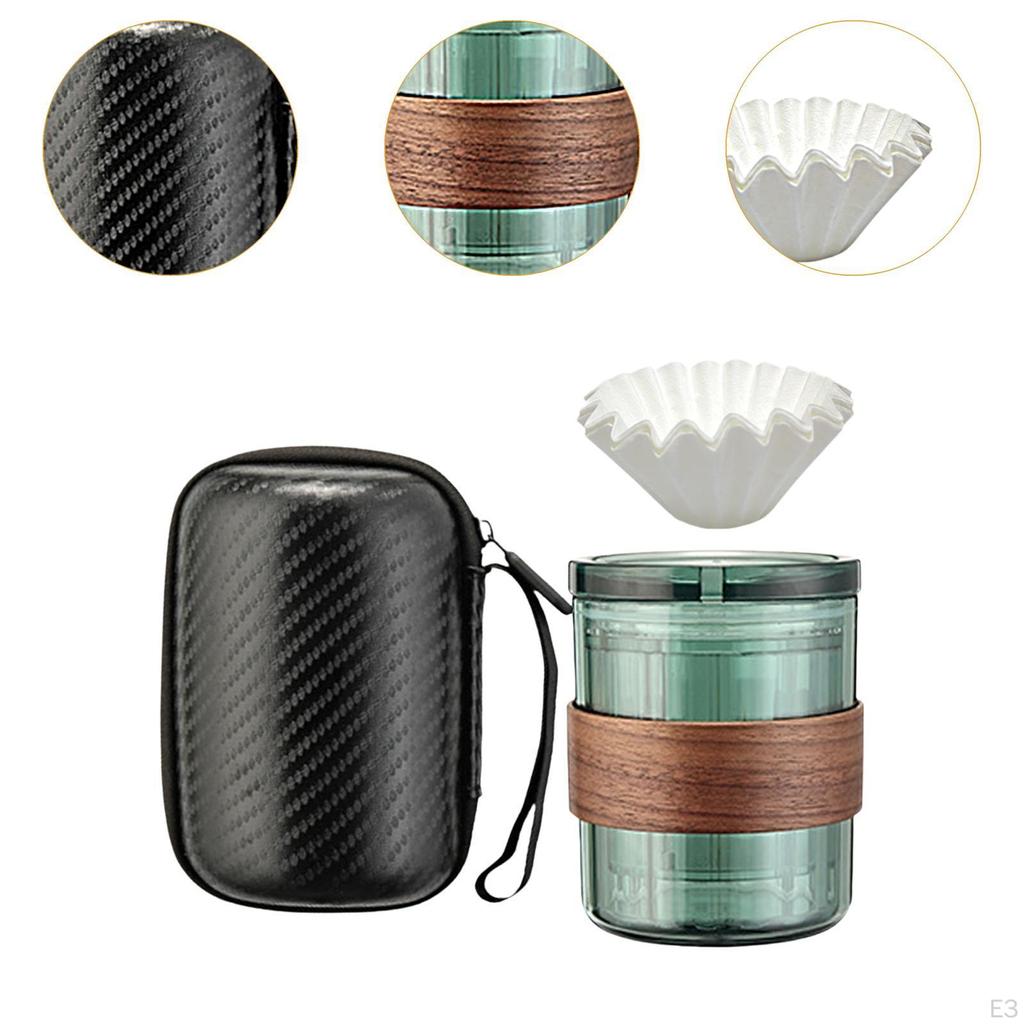 Pour over Coffee Maker Hand Gift Set Cup Portable 3in1 Manual Tea for