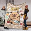 Capybara Printed Cartoon Throw Blanket for Adults  Kids Soft Warm Bedding for Bed Sofa Outdoor Travel Flannel Material