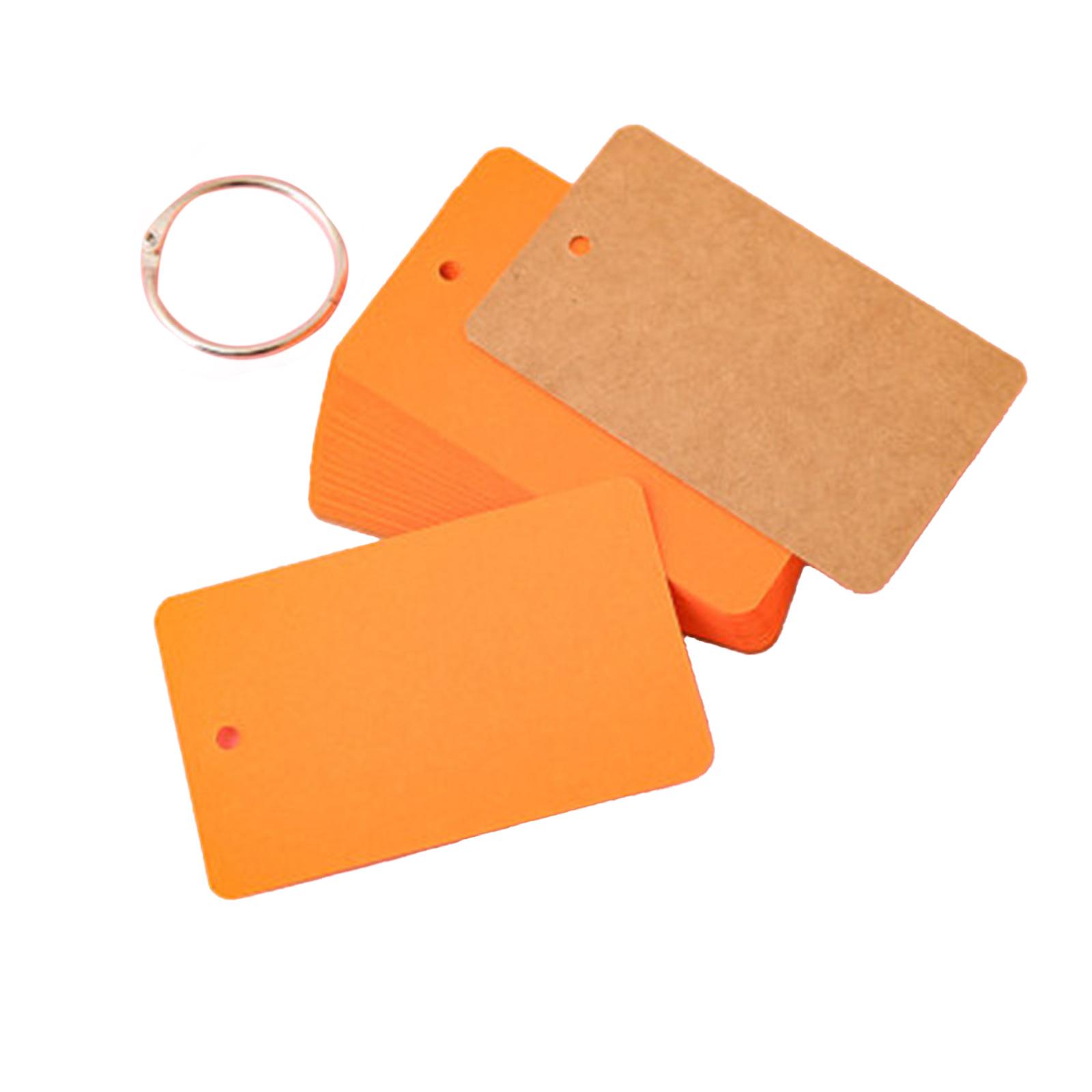 

50 Sheets Unruled Note Cards with Binder Rings Unlined Study Card Flashcard Revision Cards Index Cards 3.5x2In for Study