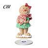 Angel Figurine for Mantel Xmas Acrylic Ornament, 2D Flat Tree Gingerbread Man Ornament with Christmas Tabletop Ornaments Rotatable Base, Table