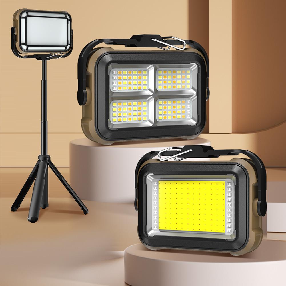 Solar Work Light Emergency Worklight USB Charging Car Repairing Lamp 3600mAh Power Display for Construction Site Garage Workshop