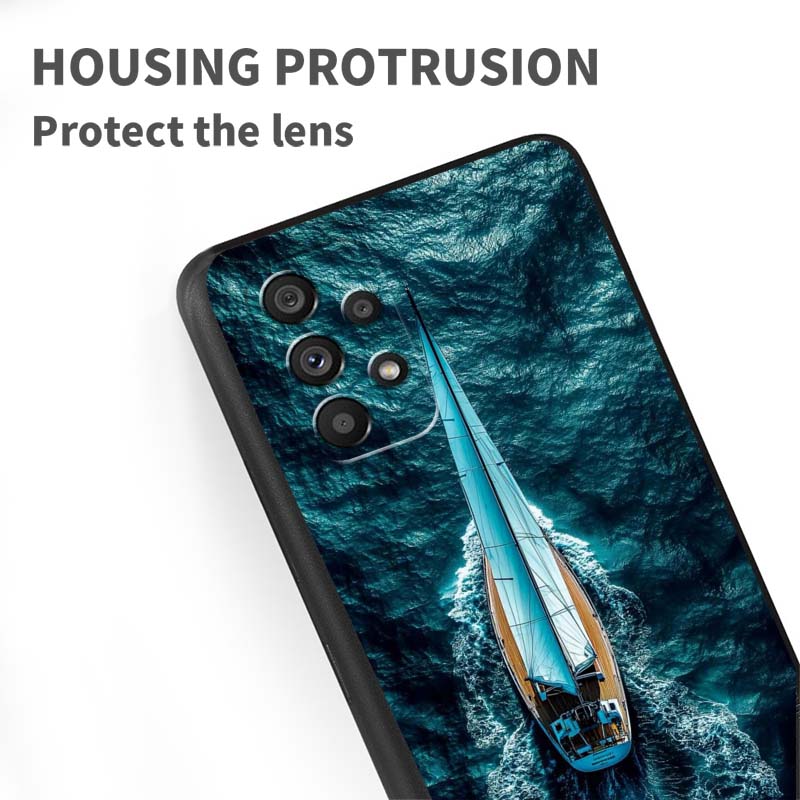 Fashion Airplane Pattern Phone Case For Samsung A41 A35 A34 A33 A32 A25 A24 A23 A21s A06 A05 A04 A03 Note 10 20 Ultra 5G Black