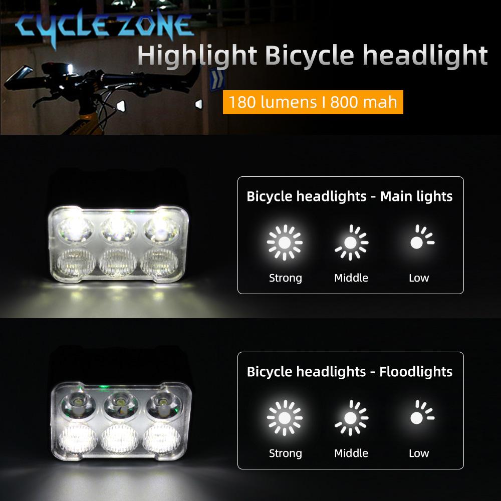 Bicycle Lights Rechargeable Bike Headlight Taillight Bicycle Front Rear Light Cycling Lantern MTB Bike Lamp for Night Riding