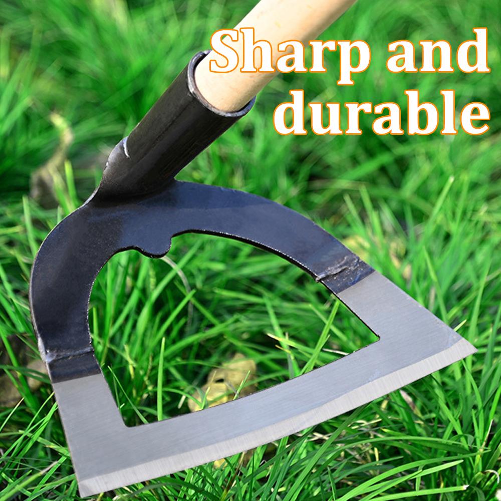 Handheld Hollow Hoe Thickened Manganese Steel Agricultural Weeding Hoe Planting Vegetable Gardening Loosening Soil Weeding Tools for Daily Use