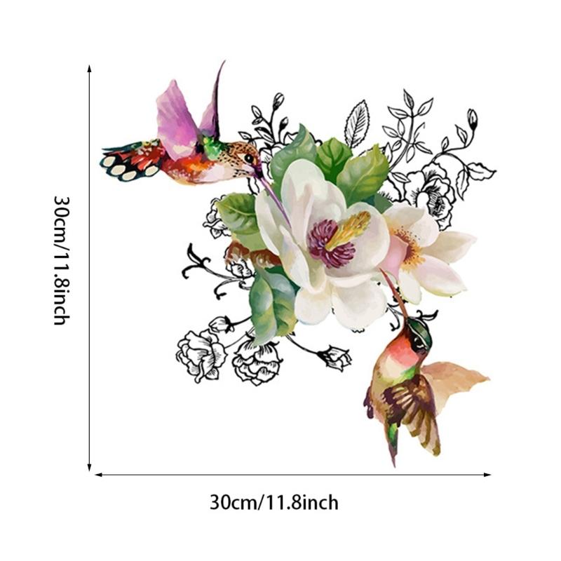 Waterproof PVC Toilet Sticker Bird Flower Toilet Lid Decal Toilet Seat Lid Sticker Strong Adhesive Bathroom Wall Stickers