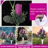Lodou Artificial Cemetery Flowers,Outdoor Grave Decorations Roses,Arrangements Bouquet with Cemetery Vase, Silk Flowers for Long-Lasting Remembrance