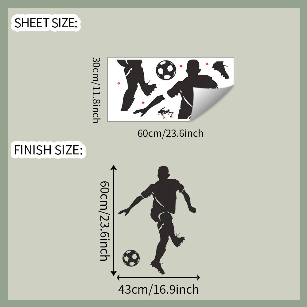 

Черный Силуэт Футболиста Спальня Прихожая Дом Фон Украшение Наклейки на Стену