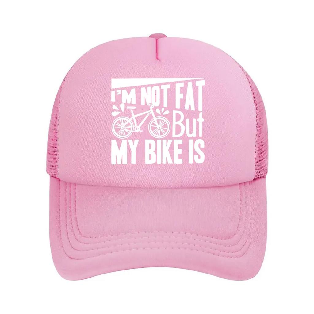 Im Not Fat But My Bike Is Text Mesh Baseball Cap Casual Hat Outdoor  For Womens Unisex FeUnisex