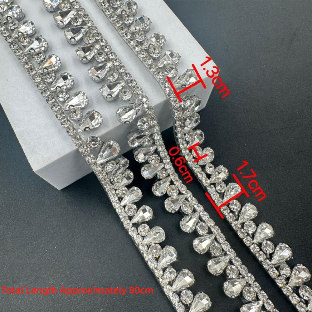 Multi-color Crystal Diamond Strips DIY Diamond Chain  Dress Skirt Clothing Accessories
