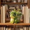 Frog Flowerpot, Decorative Resin Frog Planter, Fade-Resistant Herb Pot Garden Accent, for Home Decoration