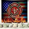 Firefighter Fire Rescue Wall Tapestry Aesthetic Wall Hanging Printed Fabric Blanket Decorative Tapestries for Bedroom Living Room Home Decor