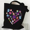 Kids Girls Kpop Rumi Zoey Mira Derpy Sajaboys Printed Student Large Capacity Casual Canvas Shopping Crossbody Shoulder Bags