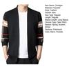 Long Sleeves Pockets Thickened Warm Cardigan Sweater Men Autumn Winter Patchwork Color