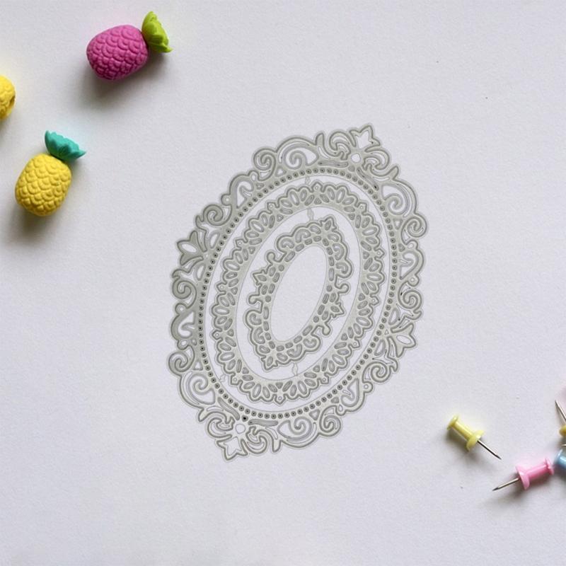 Laciness Die Cuts Nesting Oval Cutting Dies Embossing Die Cuts Templates for Kid Gift Card Making Scrapbooking DIY Album