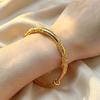 Vintage embossed floral leaf sliding adjustable bracelet for women, a light luxury high-end accessory with versatile style, suitable for daily